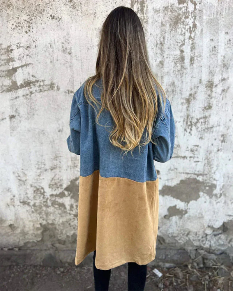 KENZIE™ – DENIM & SUEDE COAT