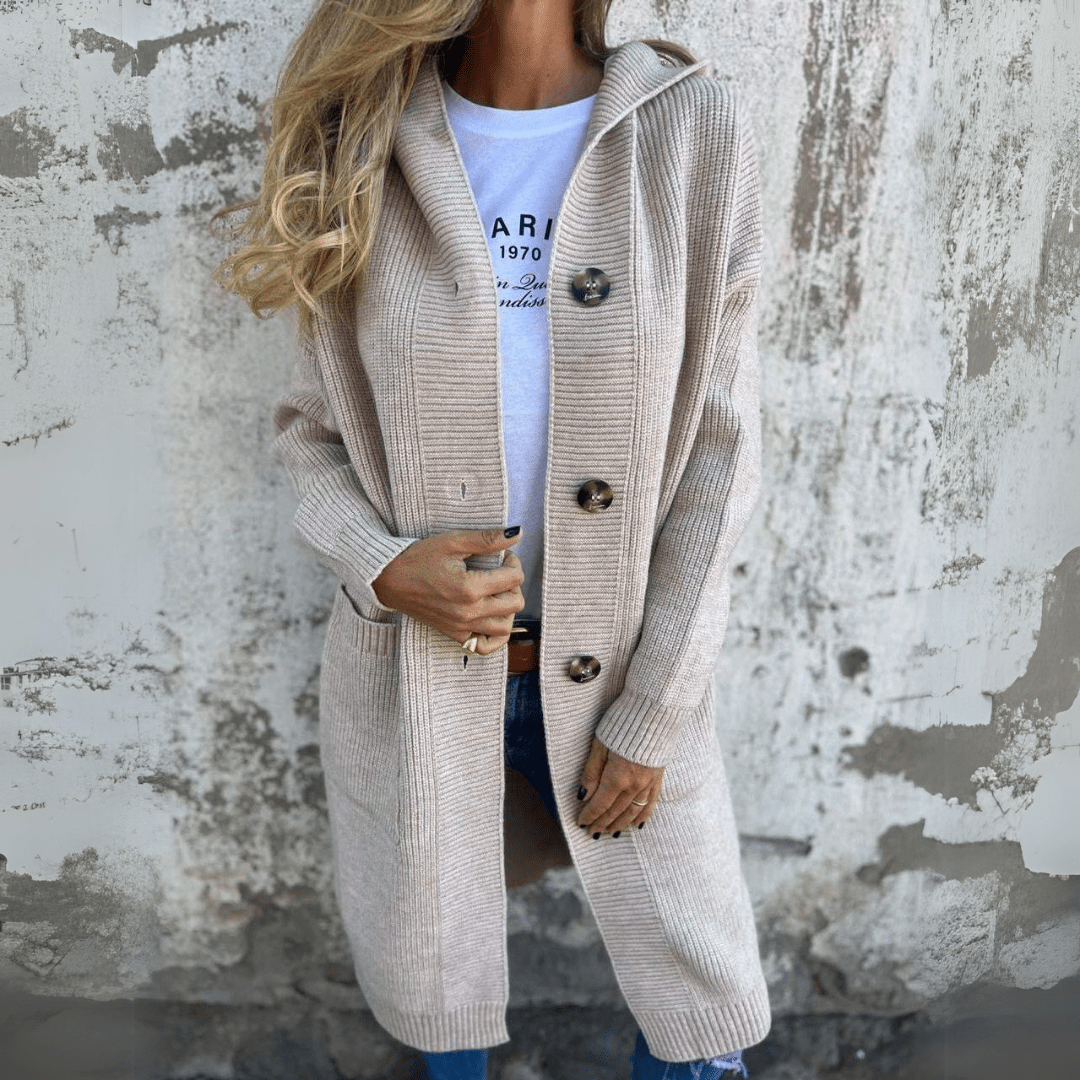 Lorène | Elegant long women's cardigan