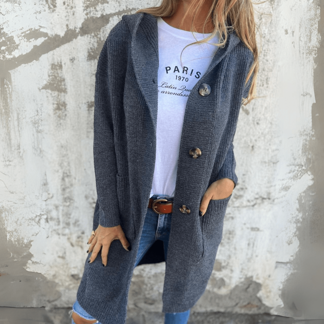 Lorène | Elegant long women's cardigan