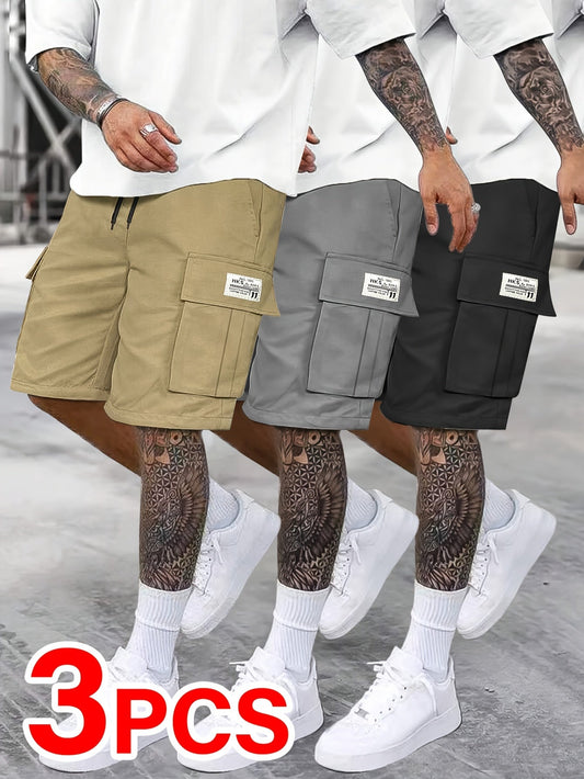 3-Pack Men's Work Shorts with Flip Pockets