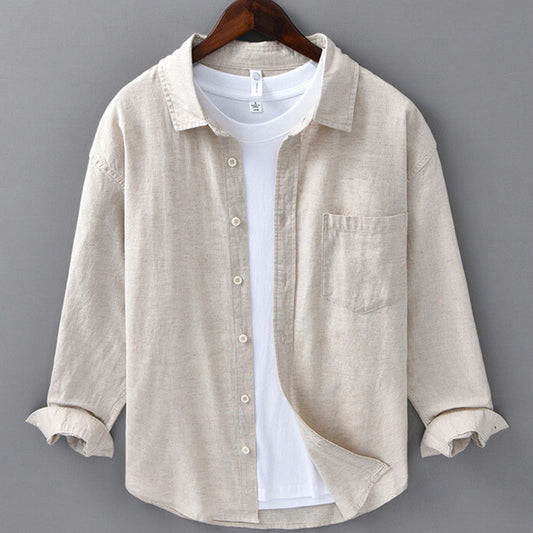 Linen Button Up Shirt for Men