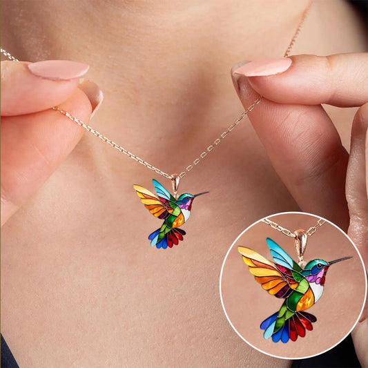 Graceful Hummingbird Pendant Necklace