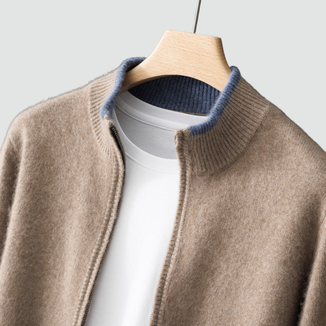 Refined Cashmere Zip Knit for Men