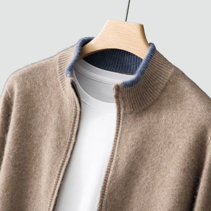 Refined Cashmere Zip Knit for Men