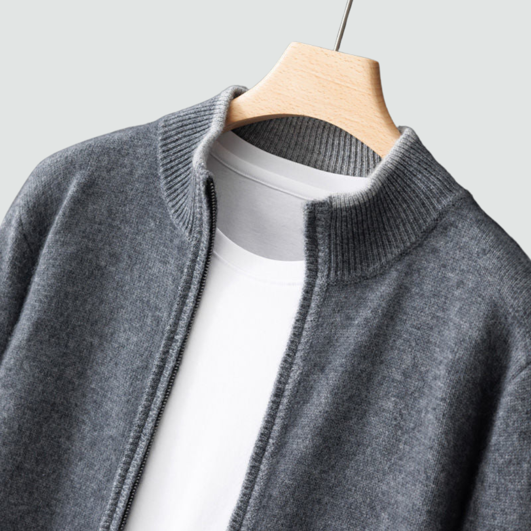 Refined Cashmere Zip Knit for Men