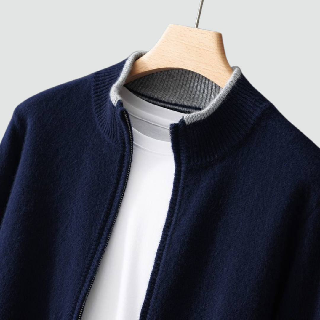 Refined Cashmere Zip Knit for Men