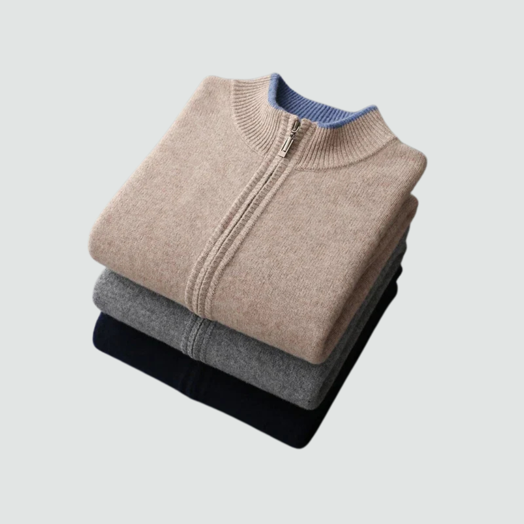 Refined Cashmere Zip Knit for Men