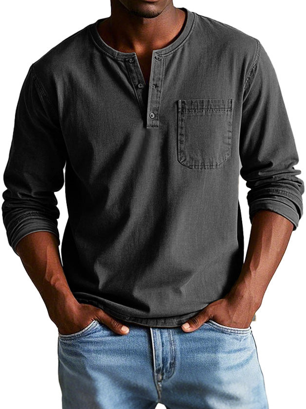 Vintage Henley Shirt for Men