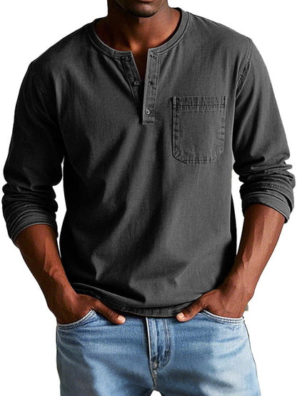 Vintage Henley Shirt for Men