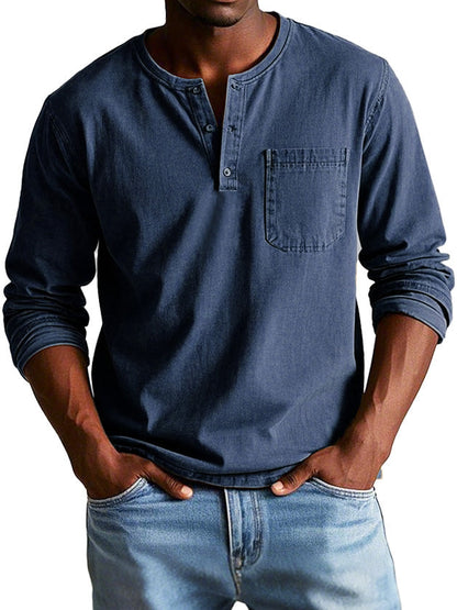Vintage Henley Shirt for Men
