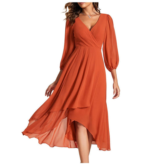 Elegant dress with V-neck for Women