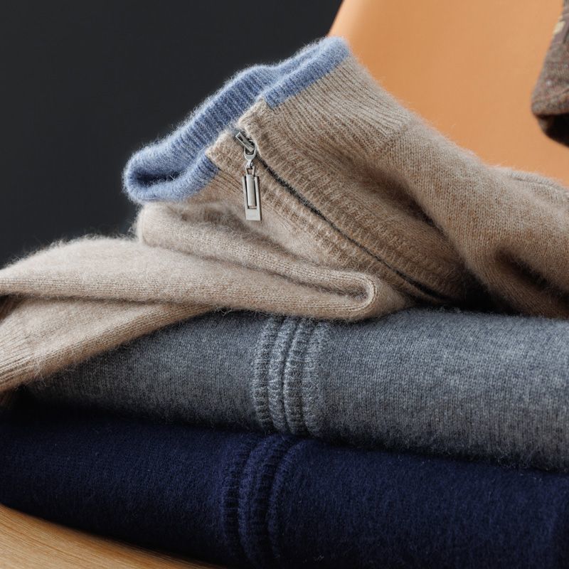 Refined Cashmere Zip Knit for Men