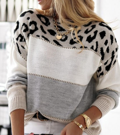 Helena Leopard Print Sweater for Women