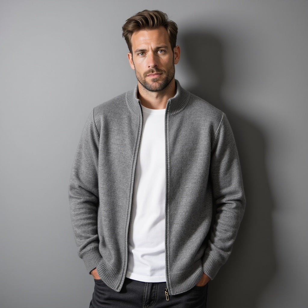 Refined Cashmere Zip Knit for Men