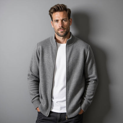 Refined Cashmere Zip Knit for Men